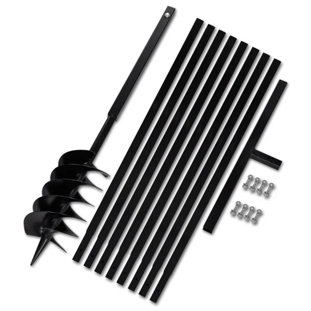 Burghiu de sol cu mâner 150 mm cu tub prelungitor 9 m, oțel Burghiu de sol cu mâner 150 mm cu tub prelungitor 9 m, oțel