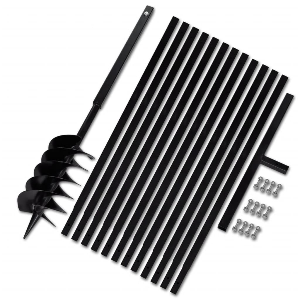 Burghiu de sol cu mâner 150 mm cu tub prelungitor 13 m, oțel Burghiu de sol cu mâner 150 mm cu tub prelungitor 13 m, oțel
