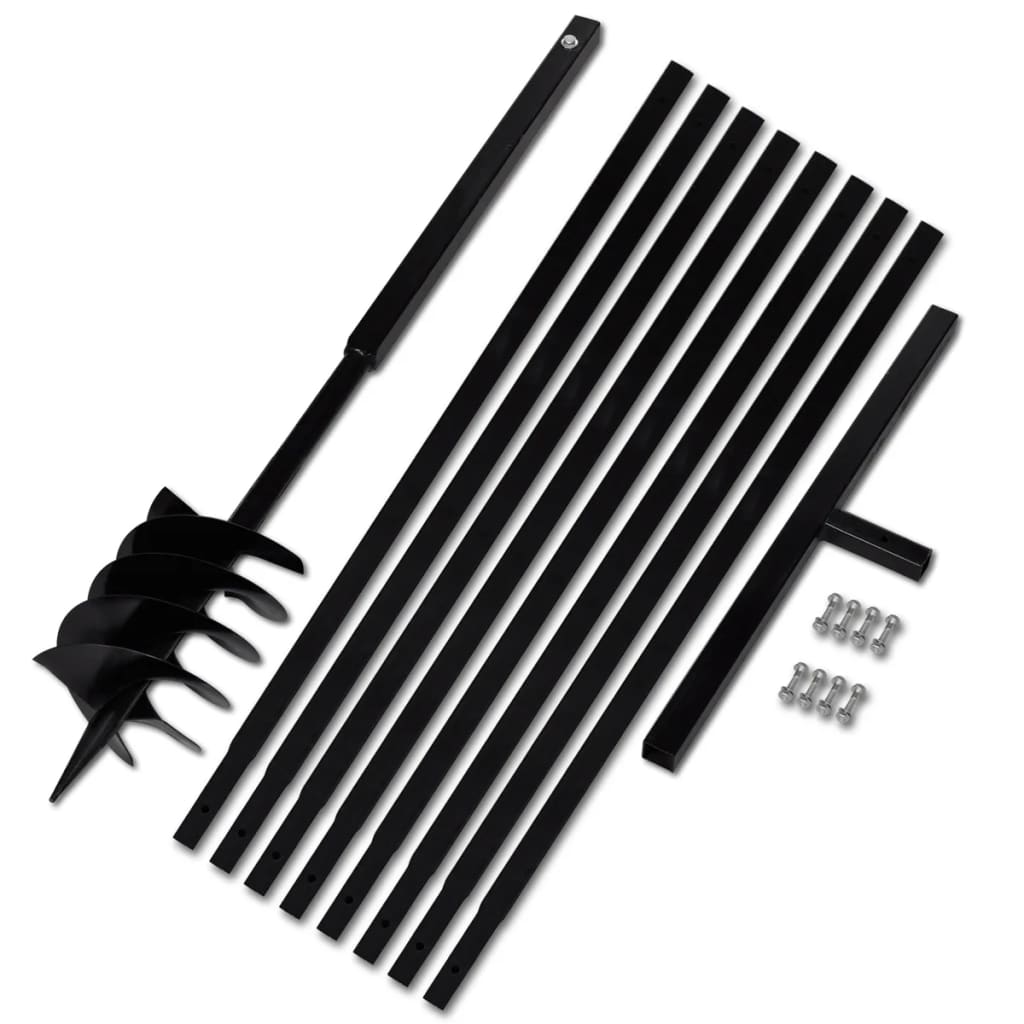 Burghiu de sol cu mâner 180 mm cu tub prelungitor 9 m, oțel Burghiu de sol cu mâner 180 mm cu tub prelungitor 9 m, oțel