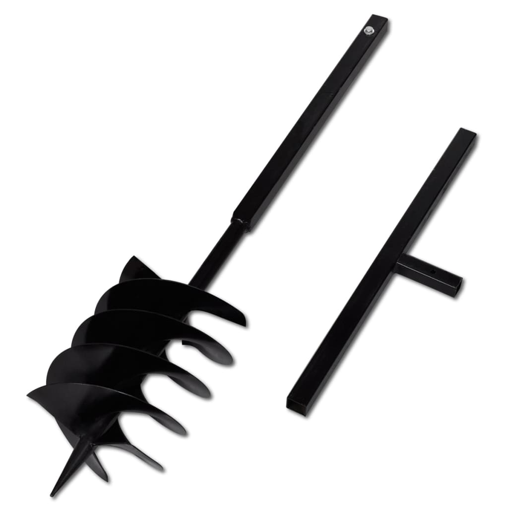 Burghiu de sol cu mâner 200 mm cu tub prelungitor 5 m, oțel Burghiu de sol cu mâner 200 mm cu tub prelungitor 5 m, oțel