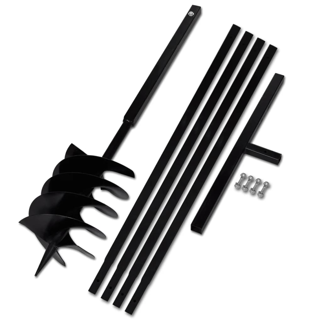Burghiu de sol cu mâner 200 mm cu tub prelungitor 5 m, oțel Burghiu de sol cu mâner 200 mm cu tub prelungitor 5 m, oțel
