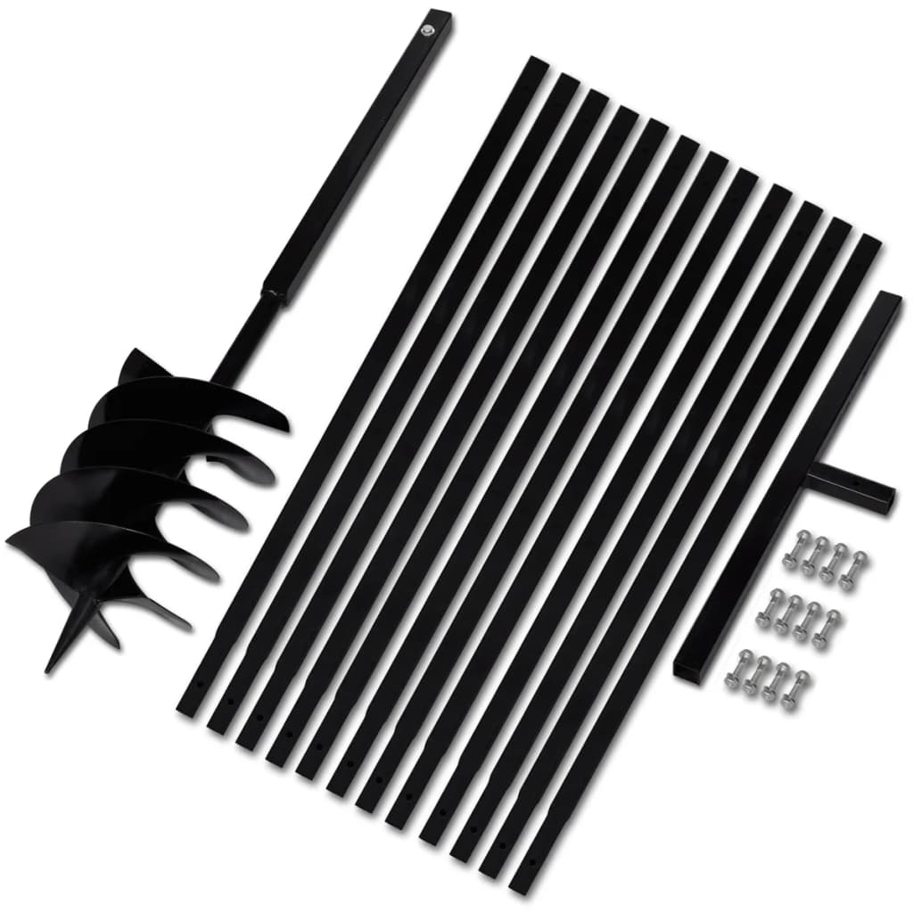 Burghiu de sol cu mâner 200 mm cu tub prelungitor 13 m, oțel Burghiu de sol cu mâner 200 mm cu tub prelungitor 13 m, oțel