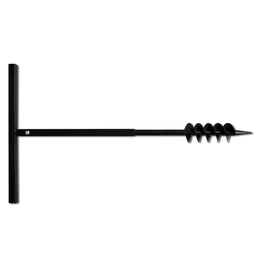 Burghiu de sol cu mâner 80 mm cu tub prelungitor 5 m, oțel Burghiu de sol cu mâner 80 mm cu tub prelungitor 5 m, oțel