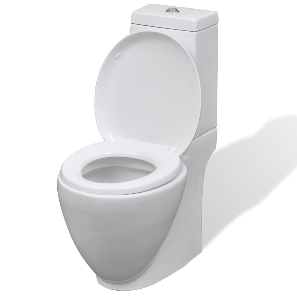 Set de toaletă și bideu, ceramică albă Set de toaletă și bideu, ceramică albă