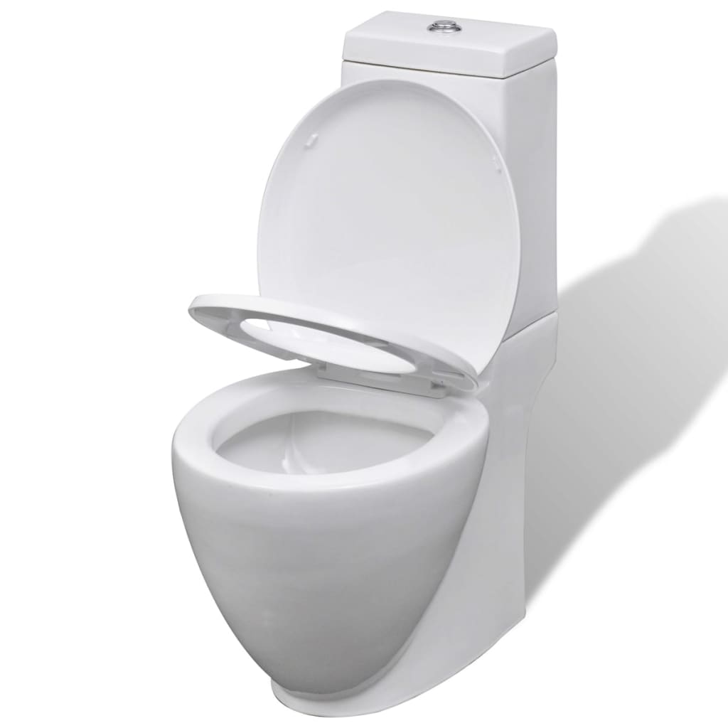 Set de toaletă și bideu, ceramică albă Set de toaletă și bideu, ceramică albă
