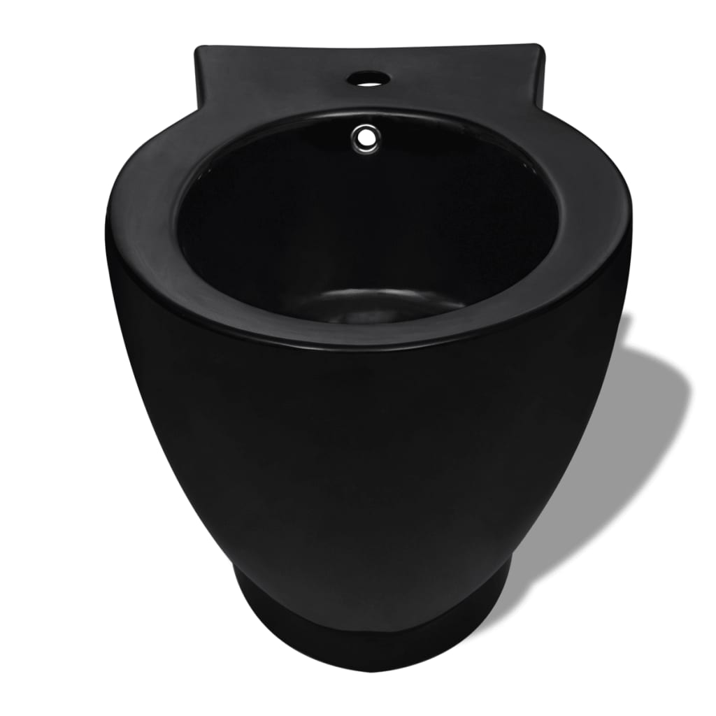 Set Toaletă și Bideu Ceramică Negru Set Toaletă și Bideu Ceramică Negru