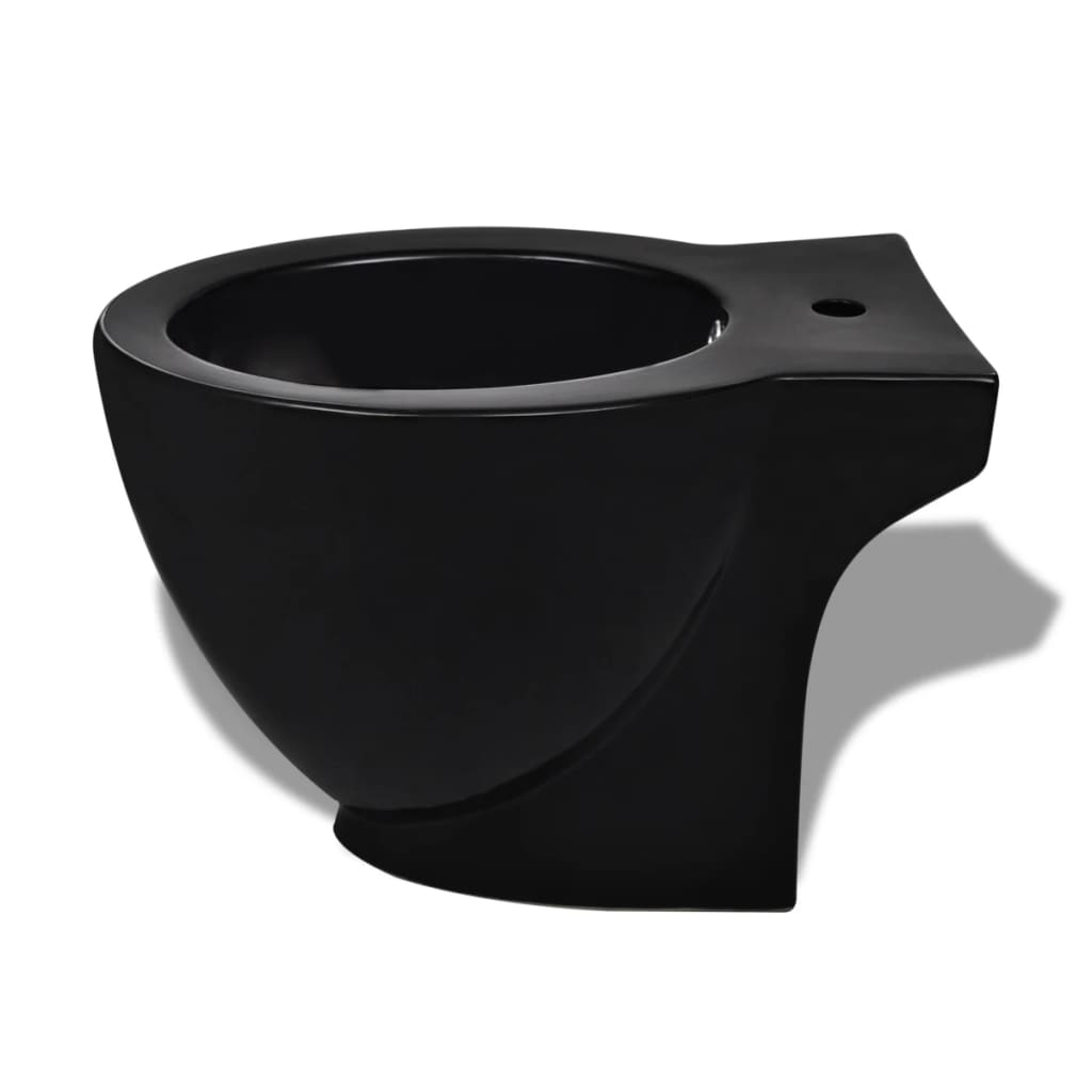 Set Toaletă și Bideu Ceramică Negru Set Toaletă și Bideu Ceramică Negru