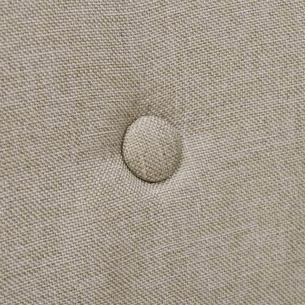 vidaXL Scaune de bucătărie, 4 buc, bej, textil & lemn de stejar masiv vidaXL Scaune de bucătărie, 4 buc, bej, textil & lemn de stejar masiv