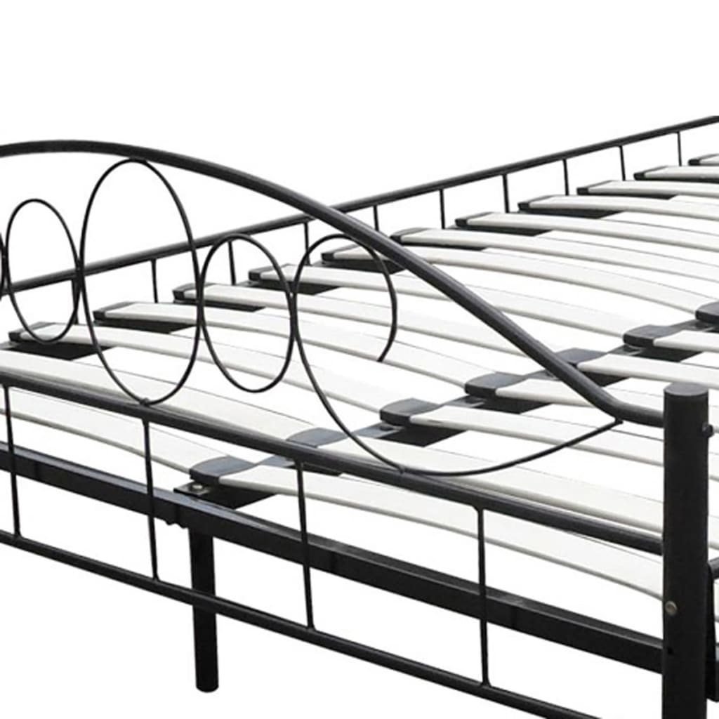 vidaXL Pat cu saltea, negru, 180 x 200 cm, metal