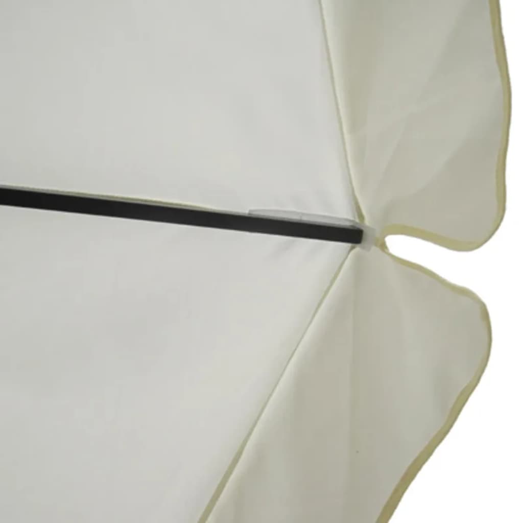 vidaXL Umbrelă de soare de grădină din aluminiu cu bază portabilă, alb