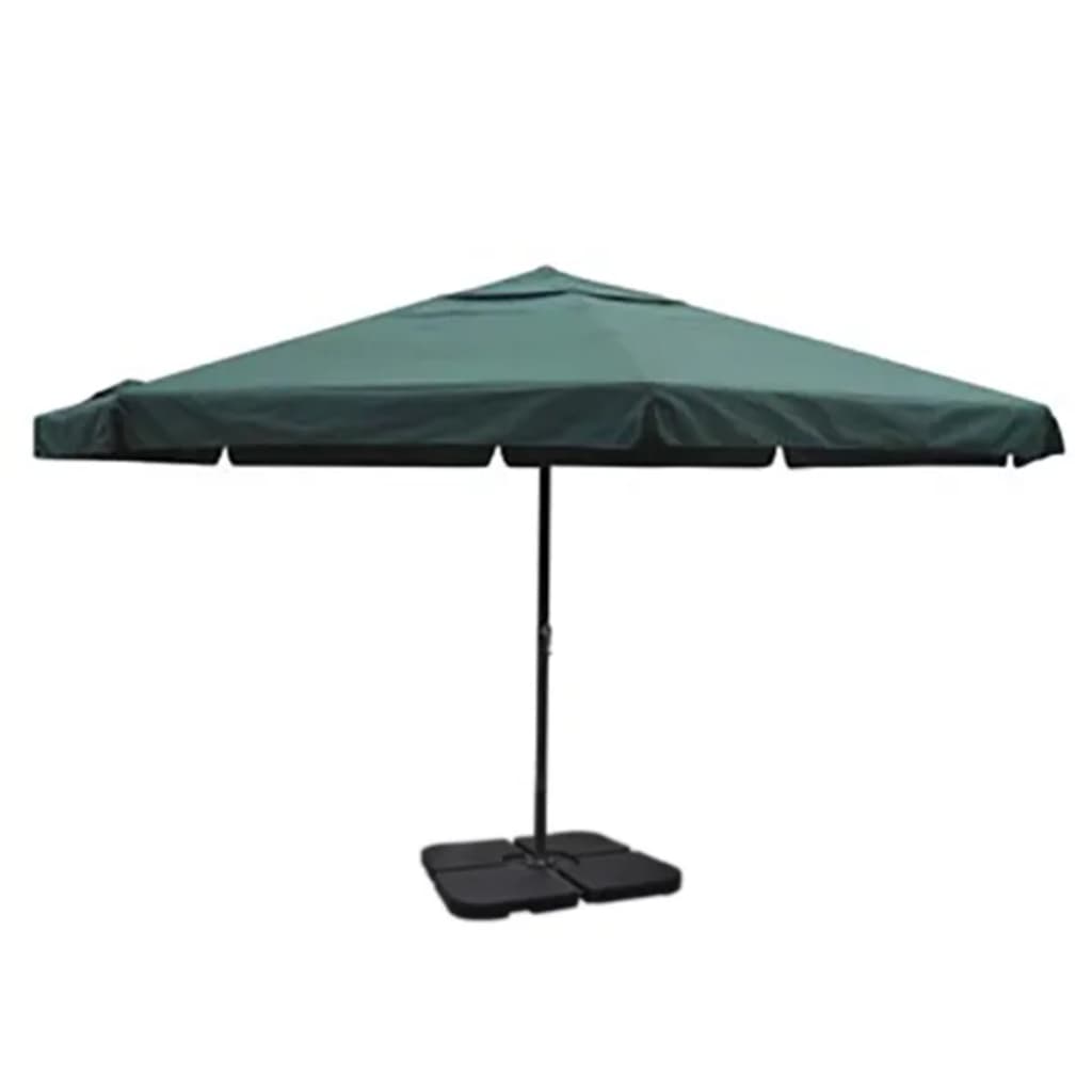 vidaXL Umbrelă de soare de grădină din aluminiu, bază portabilă, verde vidaXL Umbrelă de soare de grădină din aluminiu, bază portabilă, verde