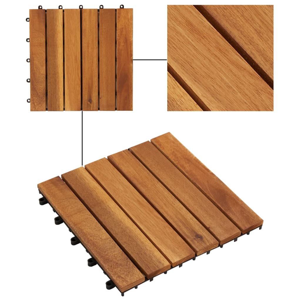 vidaXL Set dale cu model vertical 30x30 cm, 20 buc., acacia vidaXL Set dale cu model vertical 30x30 cm, 20 buc., acacia