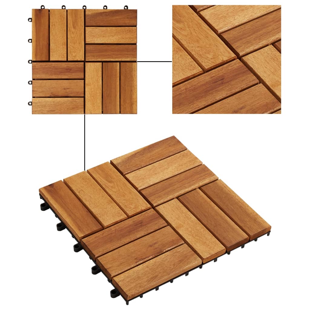 Set dale din lemn de acacia, 30 x 30 cm, 20 buc. Set dale din lemn de acacia, 30 x 30 cm, 20 buc.