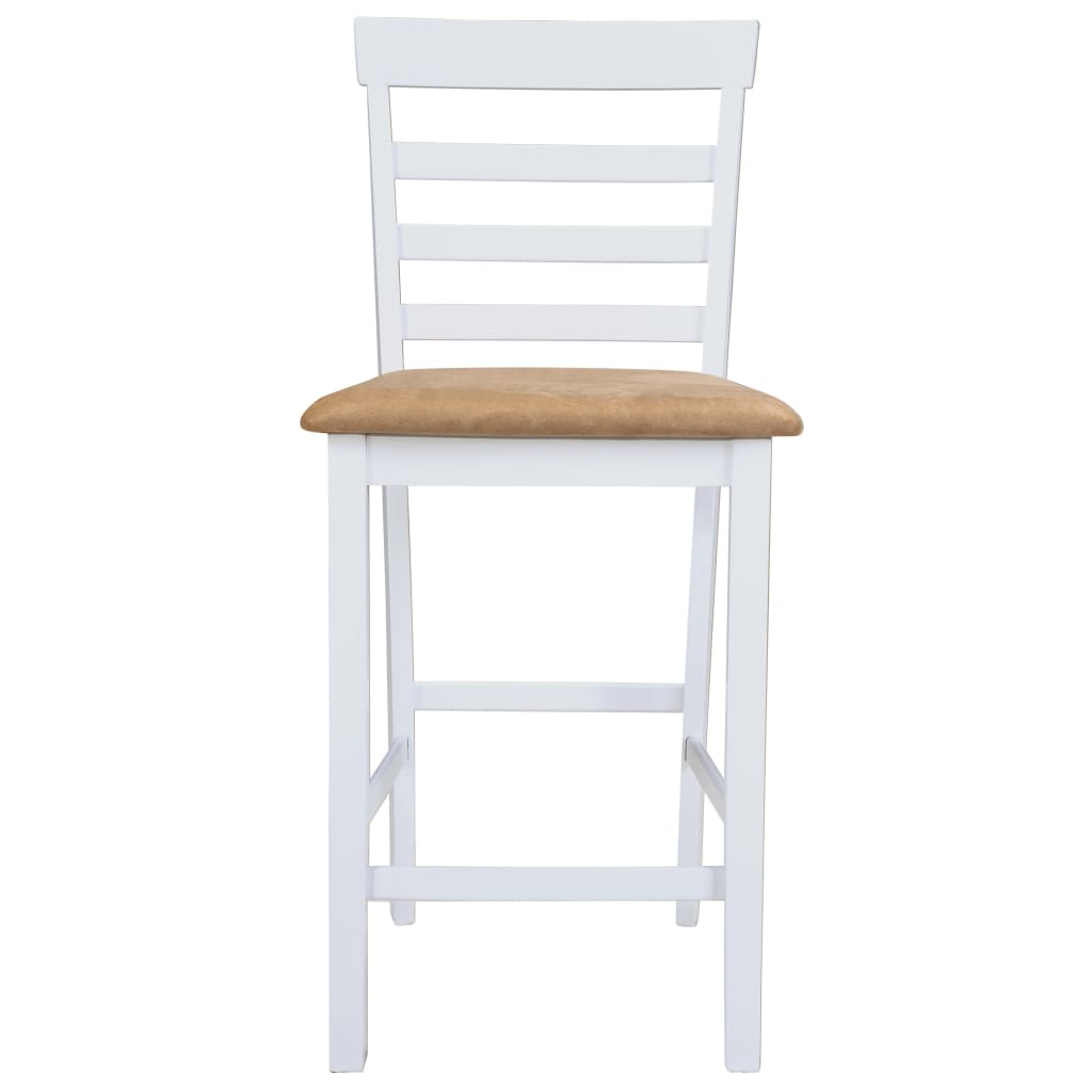 vidaXL Set mobilier de bar din lemn, masă și 4 scaune, alb vidaXL Set mobilier de bar din lemn, masă și 4 scaune, alb