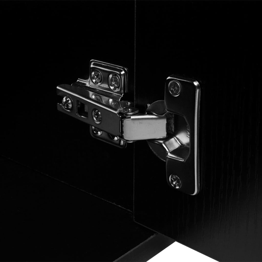 vidaXL Set mobilier baie format din 3 piese cu chiuvetă inclusă, Negru vidaXL Set mobilier baie format din 3 piese cu chiuvetă inclusă, Negru
