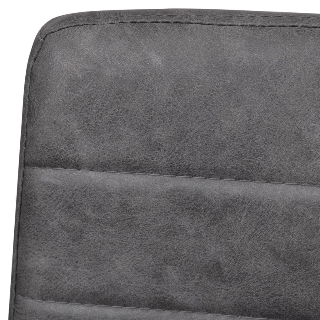 vidaXL Scaune de bucătărie consolă, 6 buc., gri închis, piele ecologică