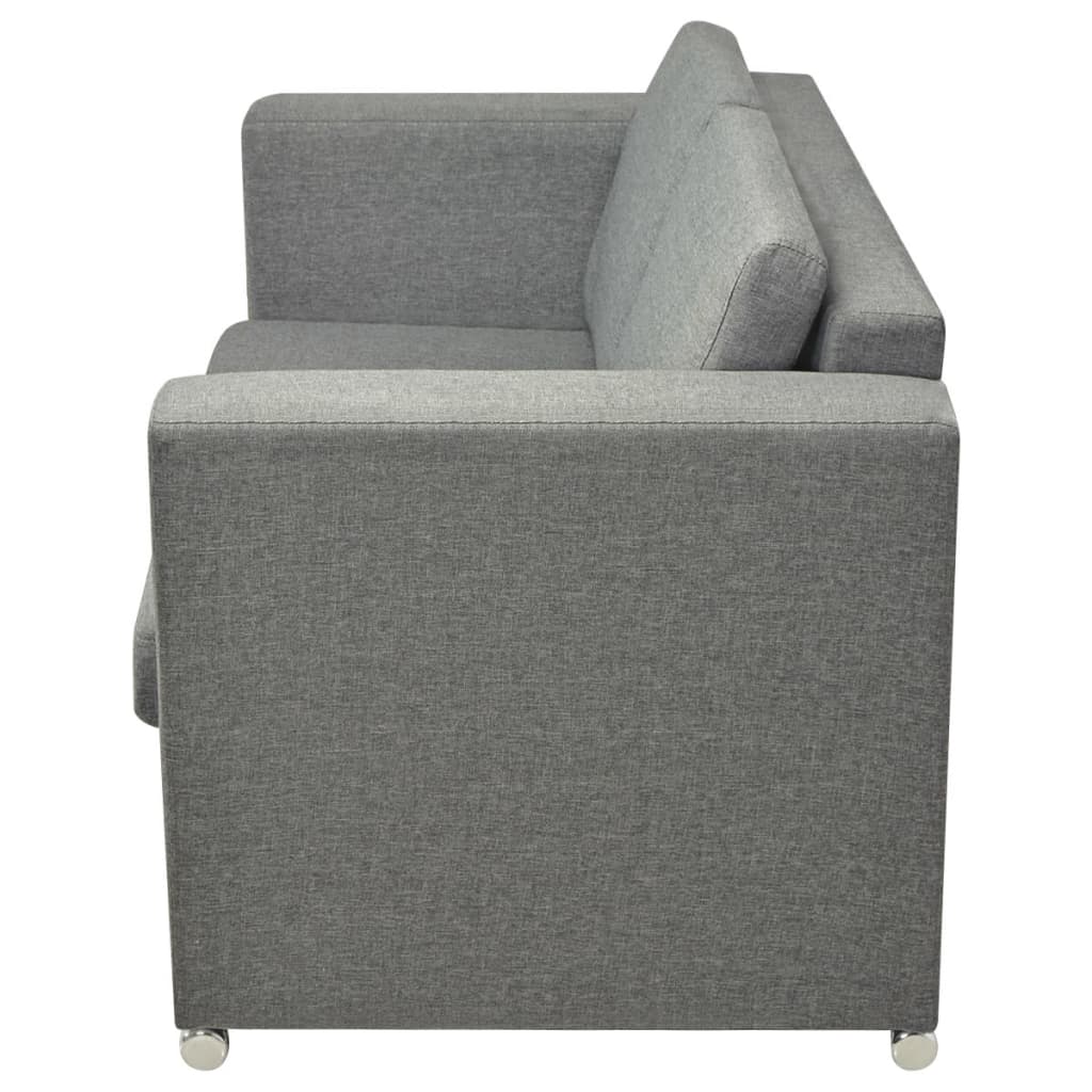 vidaXL Set canapele, 2 piese, gri deschis, material textil
