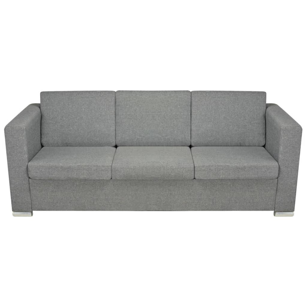vidaXL Set canapele, 2 piese, gri deschis, material textil