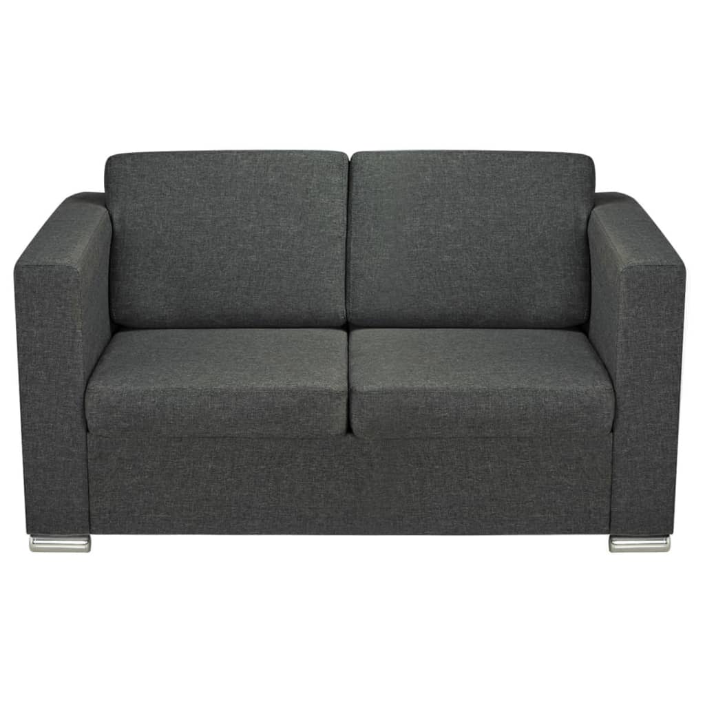 vidaXL Set canapele, 2 piese, gri închis, material textil