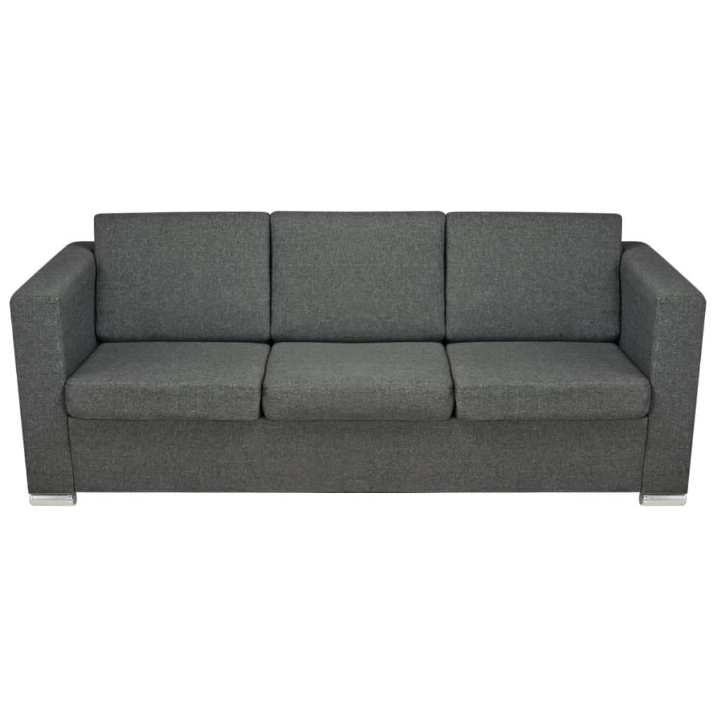 vidaXL Set canapele, 2 piese, gri închis, material textil