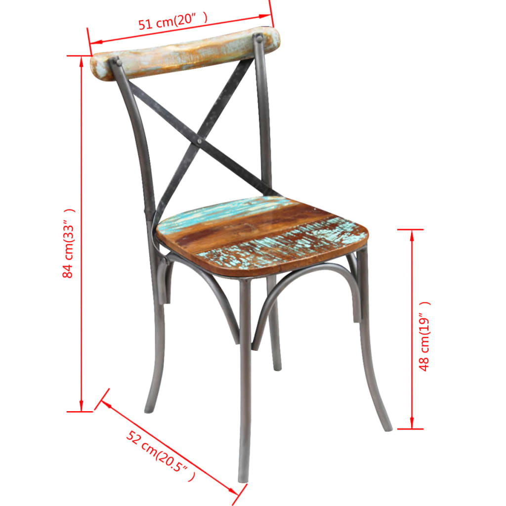 vidaXL Scaune de bucătărie, 6 buc., lemn masiv reciclat vidaXL Scaune de bucătărie, 6 buc., lemn masiv reciclat