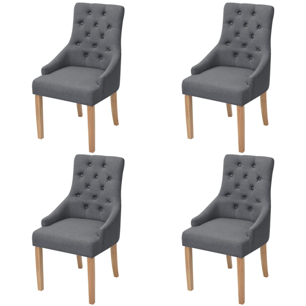 vidaXL Scaune de bucătărie pivotante, 4 buc., gri închis, textil vidaXL Scaune de bucătărie pivotante, 4 buc., gri închis, textil