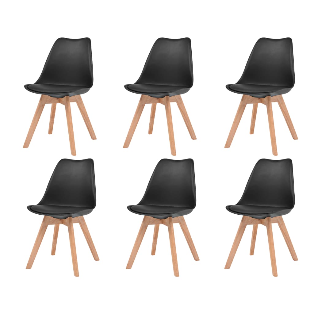 vidaXL Scaune de bucătărie, 6 buc., negru, plastic vidaXL Scaune de bucătărie, 6 buc., negru, plastic