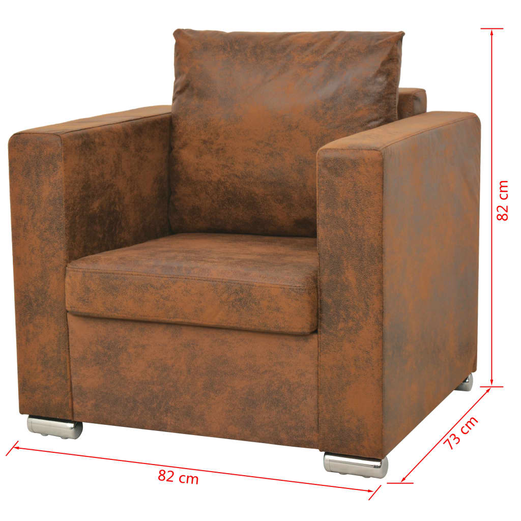 vidaXL Set canapea, 2 piese, imitație piele întoarsă vidaXL Set canapea, 2 piese, imitație piele întoarsă
