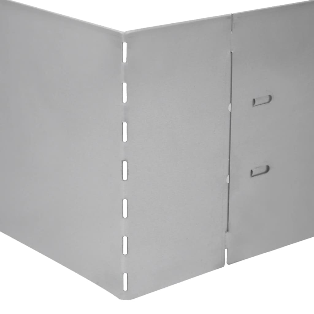 vidaXL Gard de gazon, 10 buc., 100 x 20 cm, oțel galvanizat vidaXL Gard de gazon, 10 buc., 100 x 20 cm, oțel galvanizat