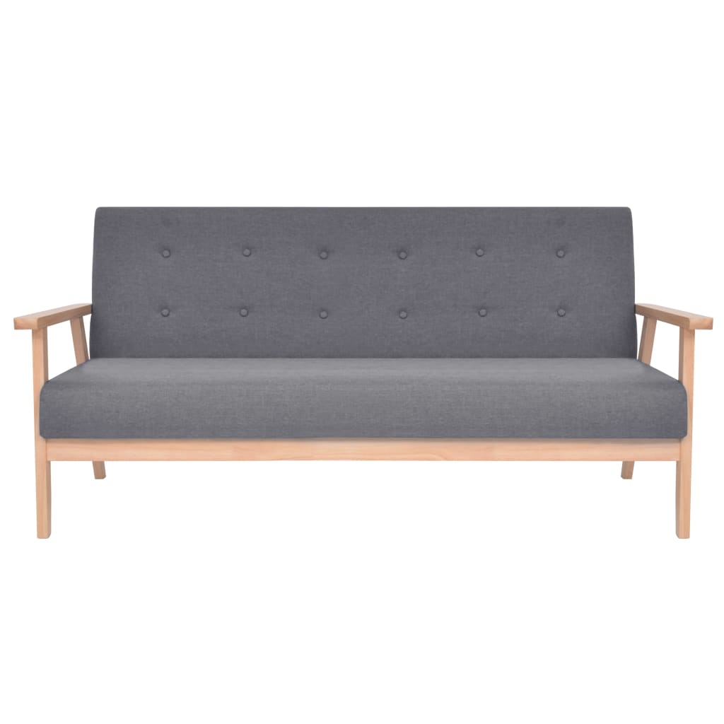 vidaXL Set canapea 2 piese, textil, gri închis