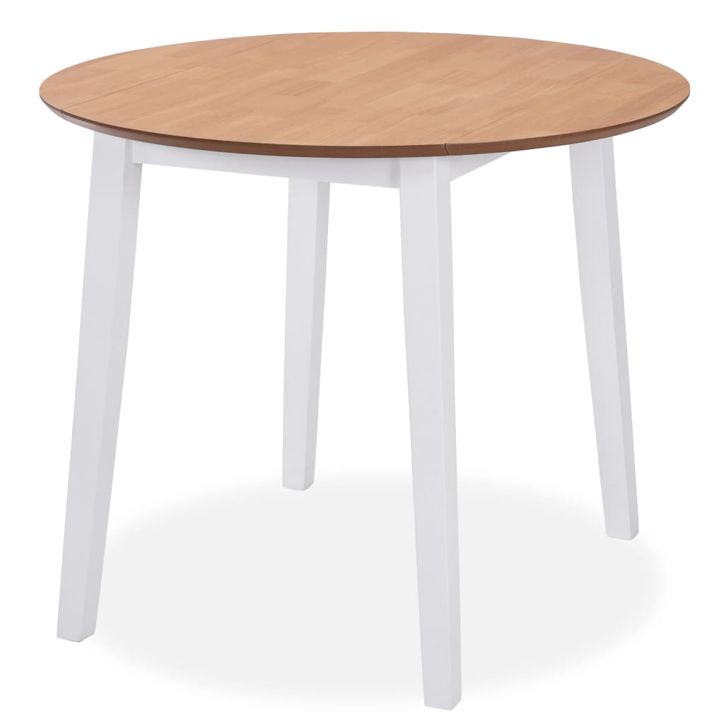 vidaXL Set mobilier de bucătărie, 5 piese, MDF și lemn de hevea, alb