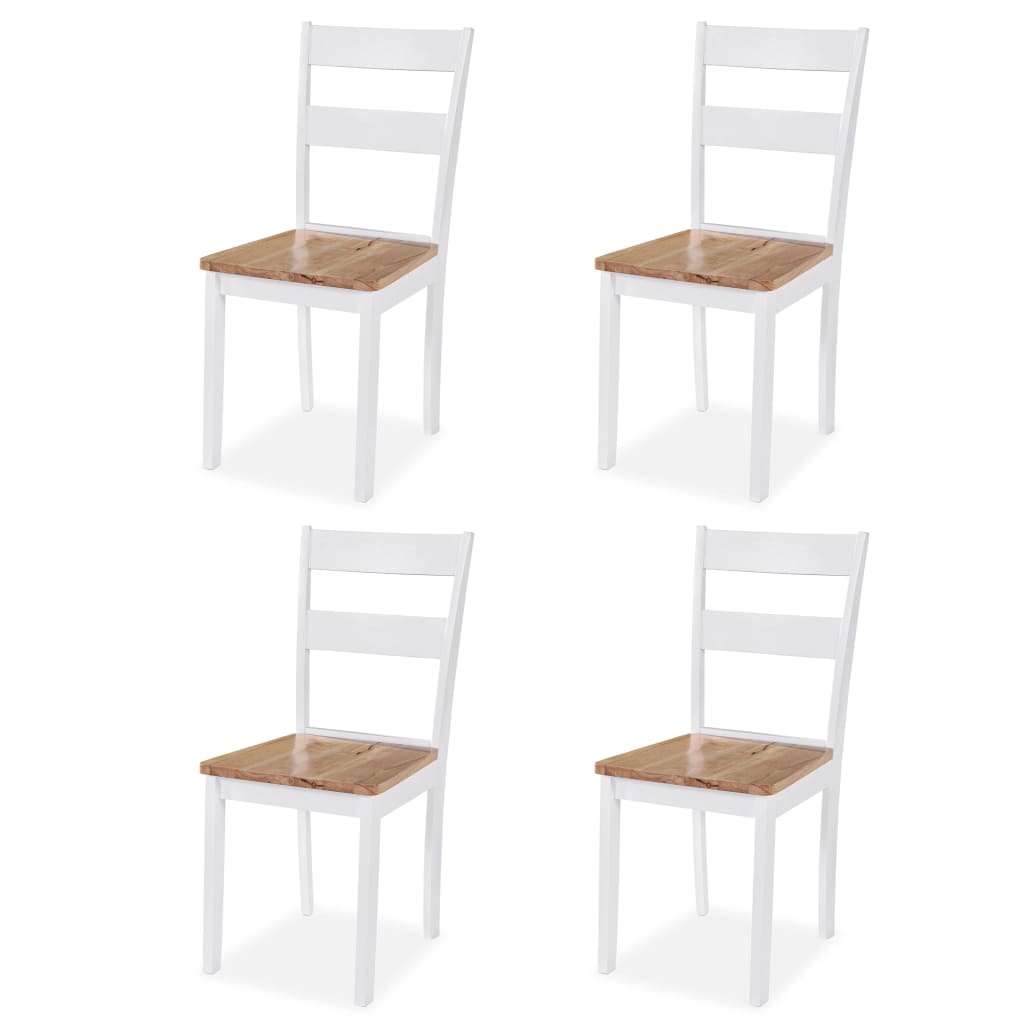 vidaXL Set mobilier de bucătărie, 5 piese, MDF și lemn de hevea, alb