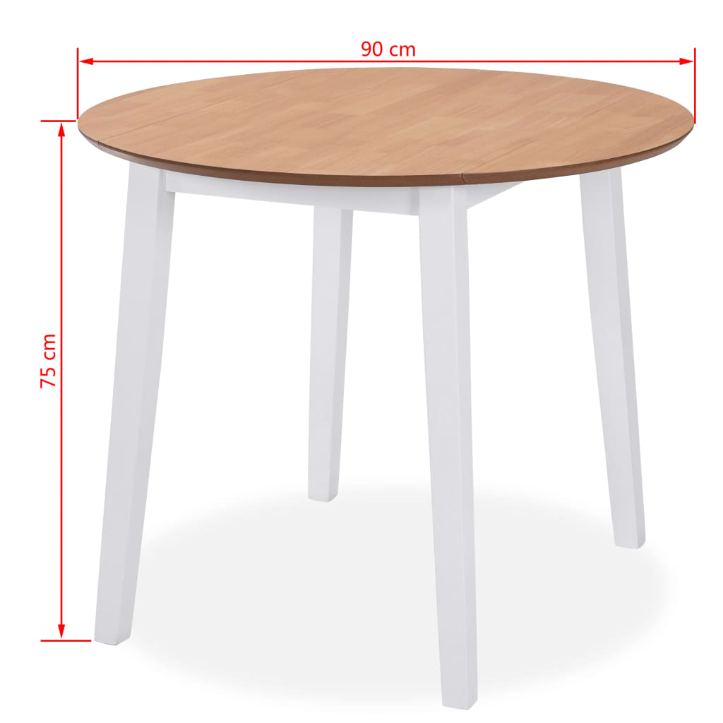 vidaXL Set mobilier de bucătărie, 5 piese, MDF și lemn de hevea, alb