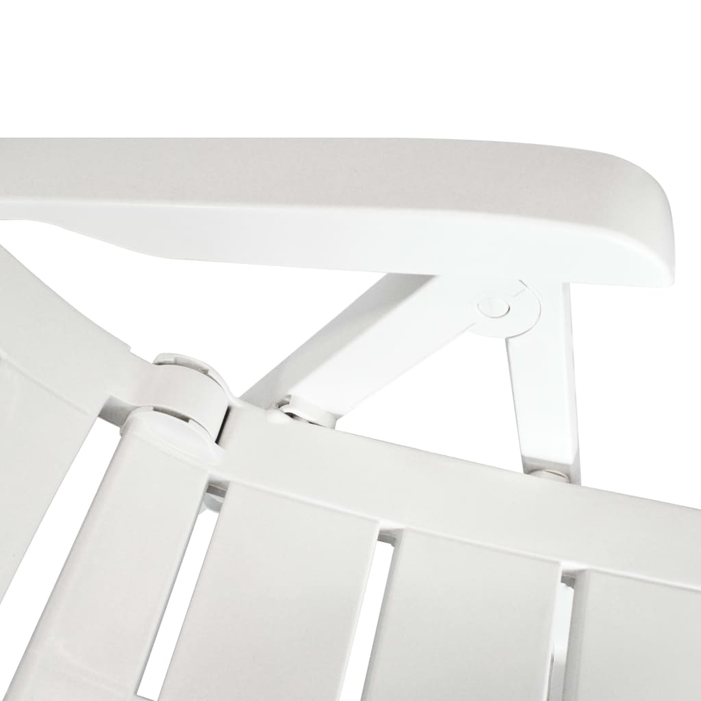 vidaXL Scaune de grădină rabatabile, 6 buc., alb, plastic vidaXL Scaune de grădină rabatabile, 6 buc., alb, plastic