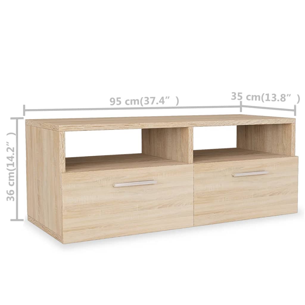 vidaXL Comode TV 2 buc, PAL, 95x35x36 cm, culoarea stejarului