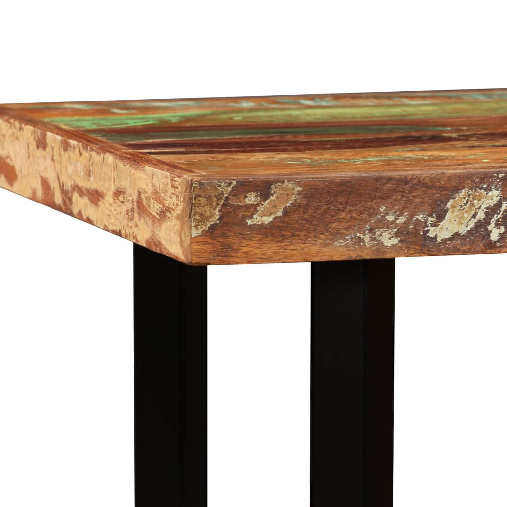 vidaXL Set de bar 5 piese lemn masiv reciclat, piele naturală și pânză vidaXL Set de bar 5 piese lemn masiv reciclat, piele naturală și pânză