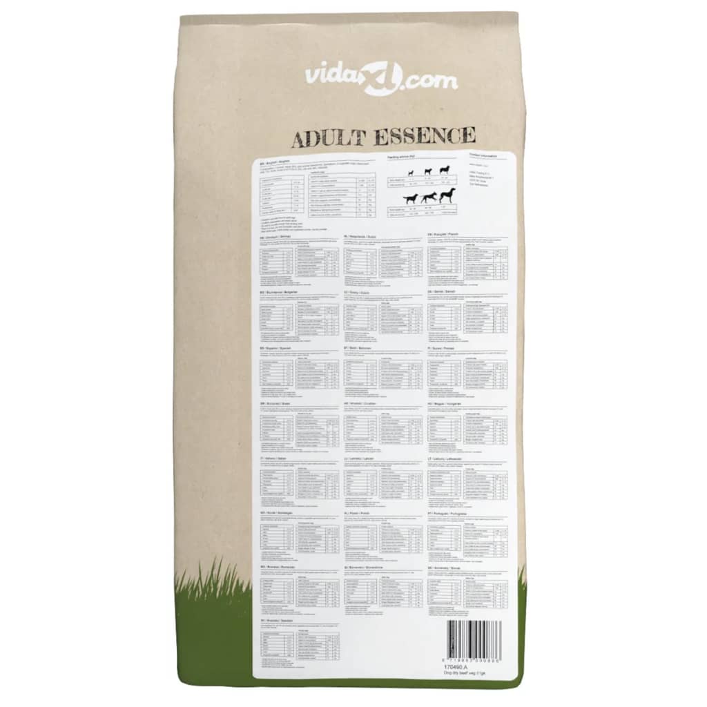 vidaXL Hrană uscată pentru câini Adult Essence Beef 2 buc. 30 kg vidaXL Hrană uscată pentru câini Adult Essence Beef 2 buc. 30 kg