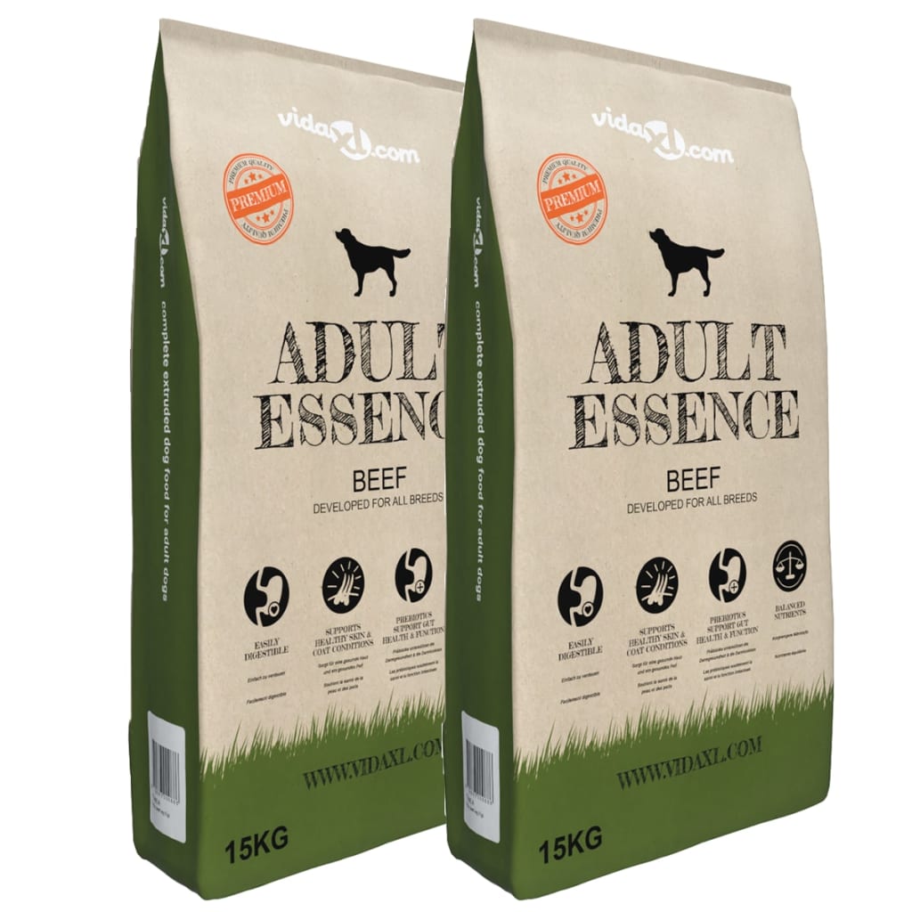 vidaXL Hrană uscată pentru câini Adult Essence Beef 2 buc. 30 kg vidaXL Hrană uscată pentru câini Adult Essence Beef 2 buc. 30 kg