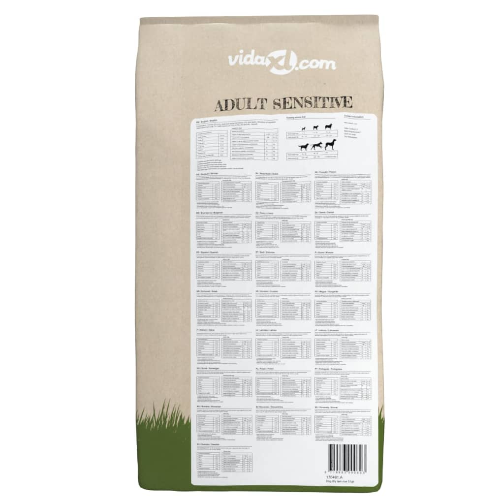 vidaXL Premium Hrană uscată câini "Miel și orez, adulți" 2 buc. 30 kg vidaXL Premium Hrană uscată câini "Miel și orez, adulți" 2 buc. 30 kg