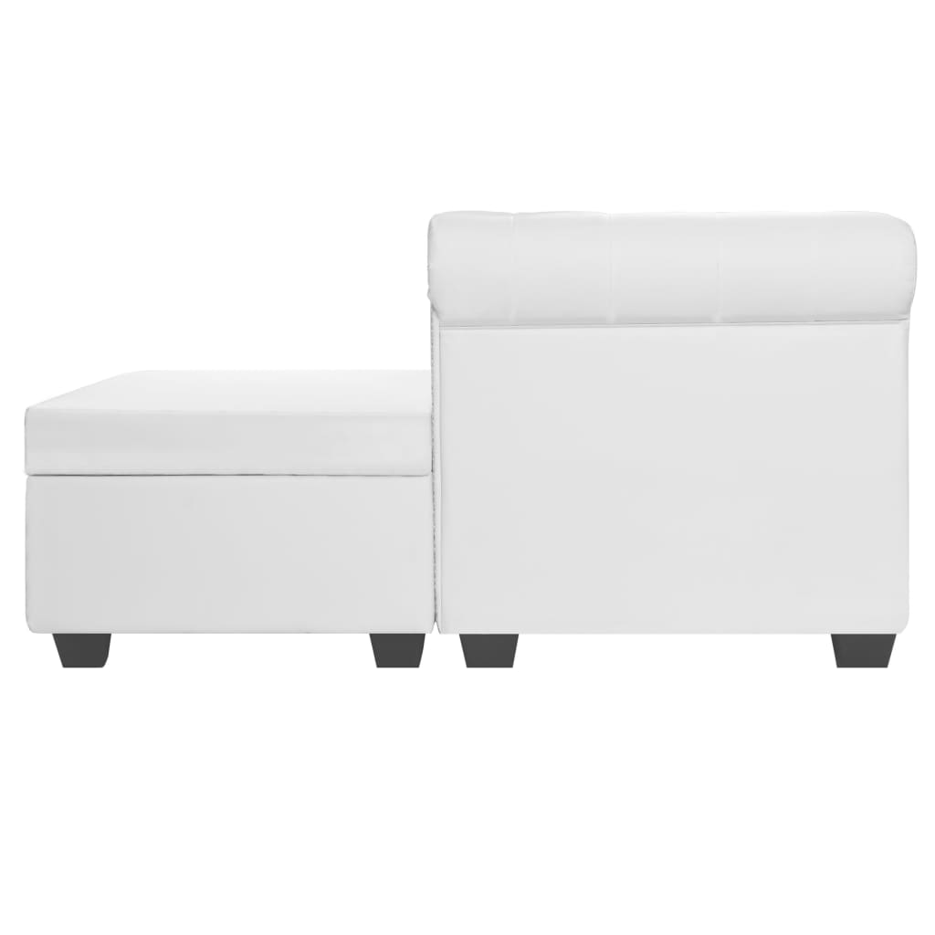 vidaXL Canapea Chesterfield în formă de L, piele ecologică, alb vidaXL Canapea Chesterfield în formă de L, piele ecologică, alb