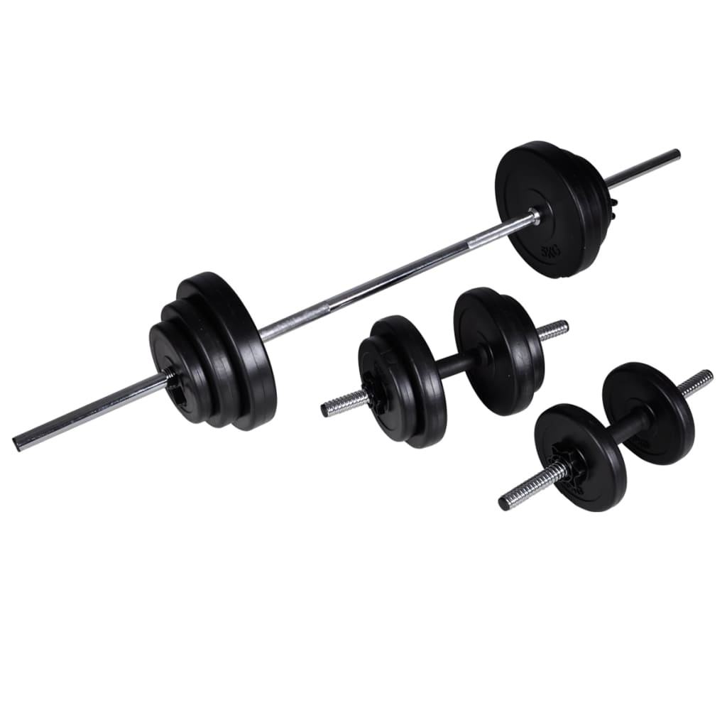 vidaXL Turn de forță cu set de haltere & gantere 30,5 kg vidaXL Turn de forță cu set de haltere & gantere 30,5 kg