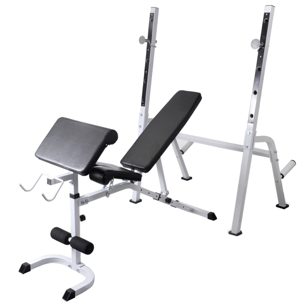 vidaXL Bancă antrenament rastel greutăți, set haltere/gantere, 60,5kg vidaXL Bancă antrenament rastel greutăți, set haltere/gantere, 60,5kg
