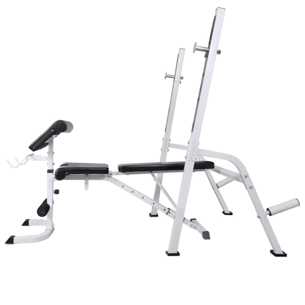 vidaXL Bancă antrenament rastel greutăți, set haltere/gantere, 60,5kg vidaXL Bancă antrenament rastel greutăți, set haltere/gantere, 60,5kg