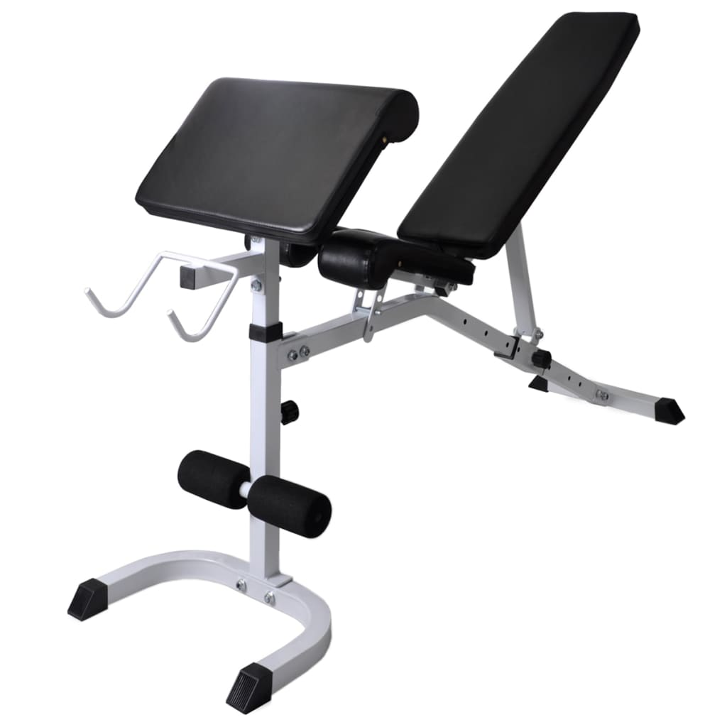 vidaXL Bancă antrenament rastel greutăți, set haltere/gantere, 60,5kg vidaXL Bancă antrenament rastel greutăți, set haltere/gantere, 60,5kg