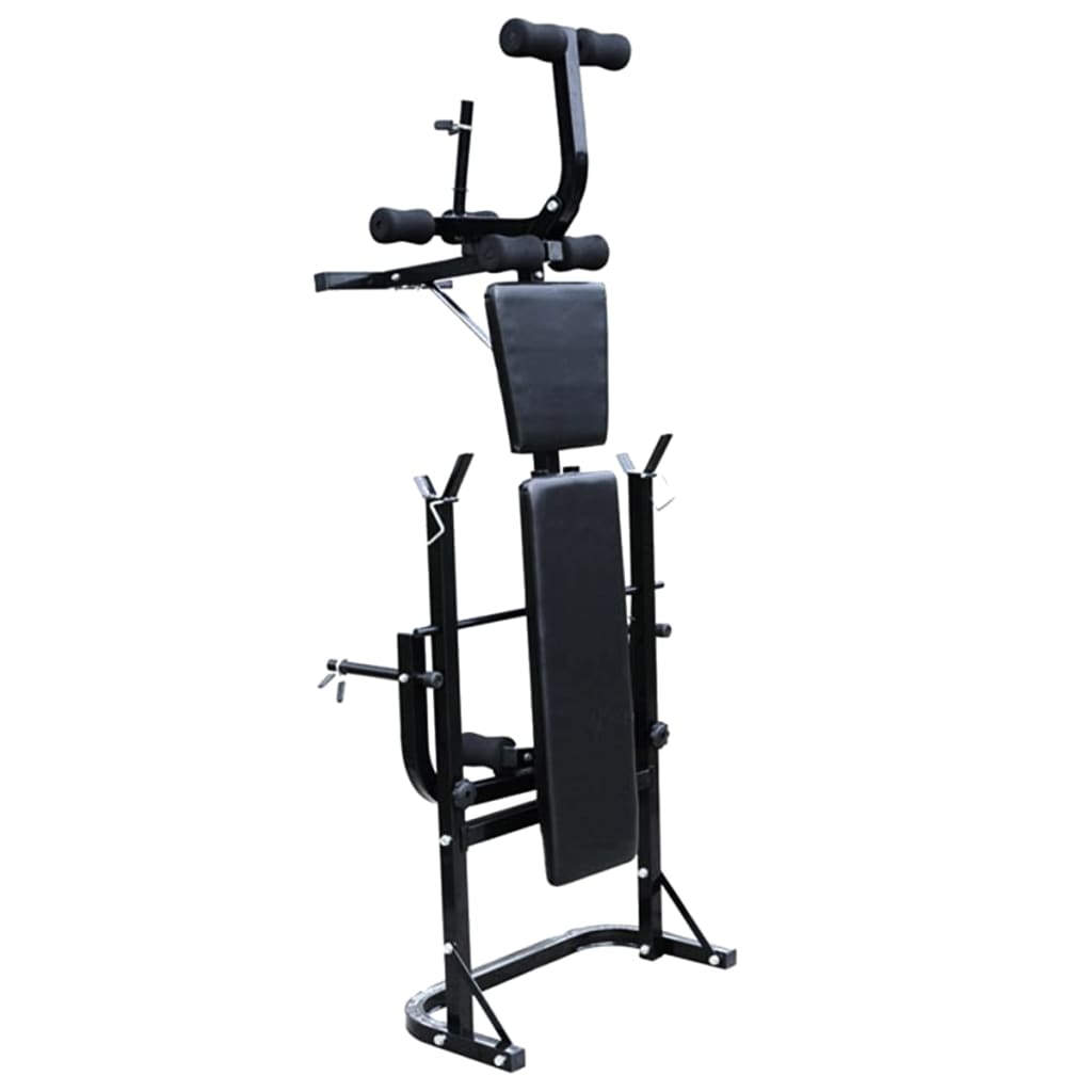 vidaXL Bancă fitness cu rastel greutăți, set haltere/gantere, 30,5 kg