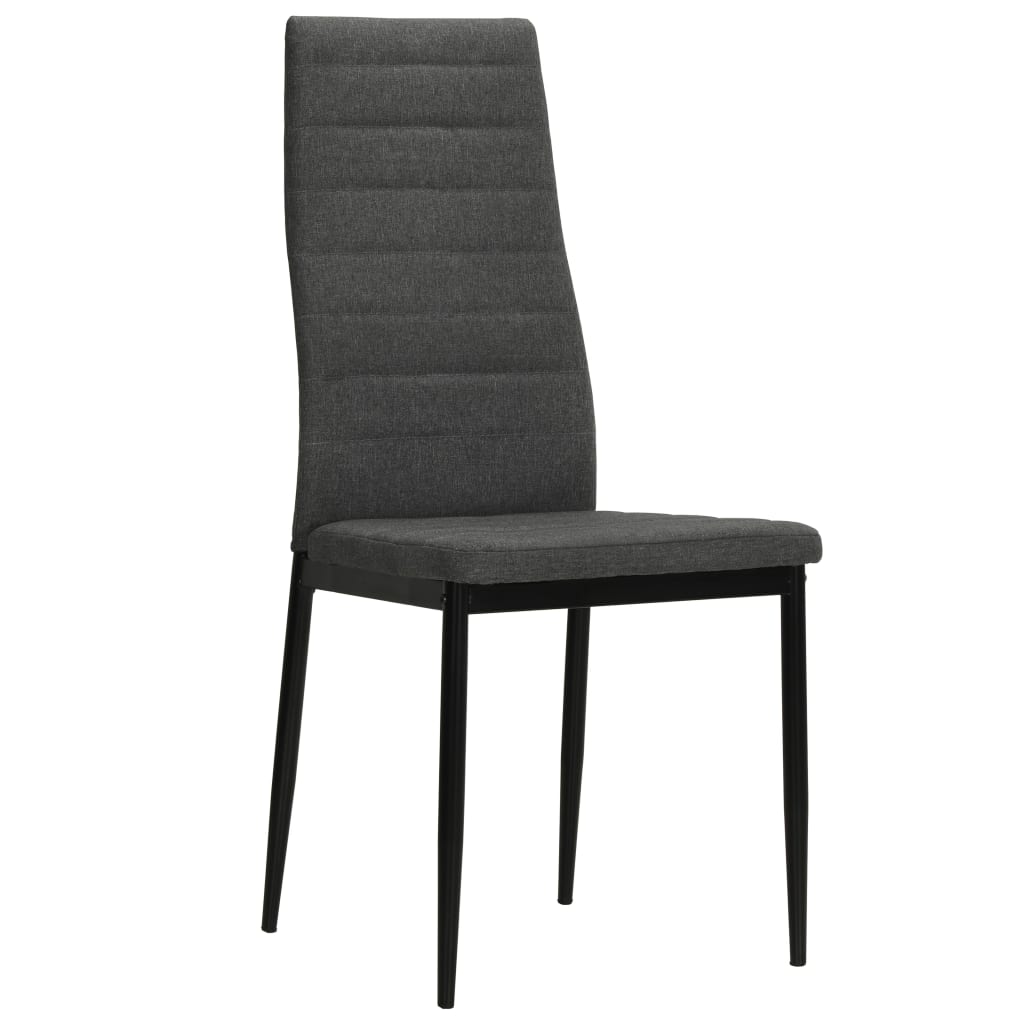 vidaXL Scaune de sufragerie, 6 buc., gri închis, material textil