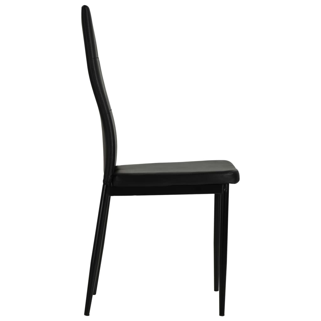 vidaXL Scaune de sufragerie, 6 buc., negru, piele ecologică