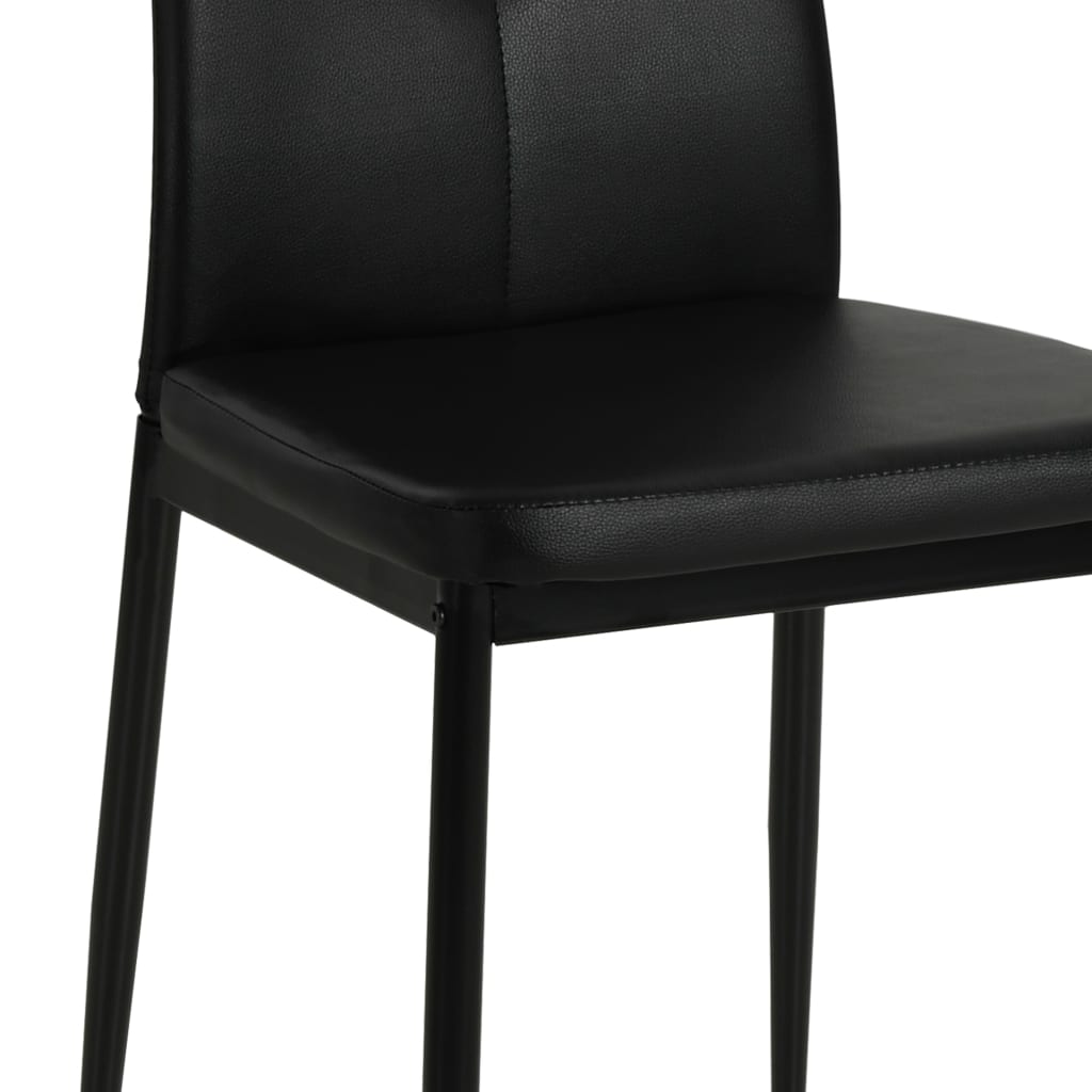 vidaXL Scaune de sufragerie, 6 buc., negru, piele ecologică