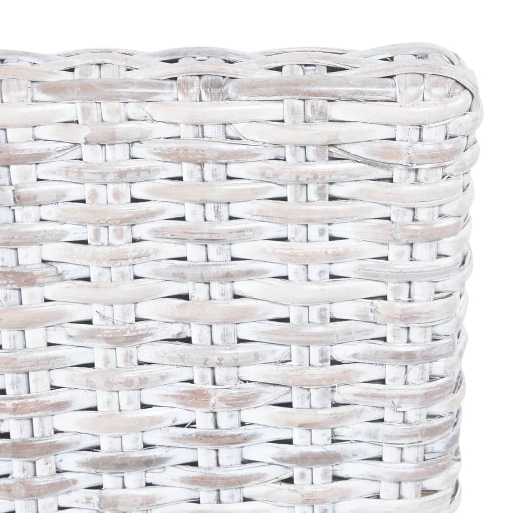 vidaXL Scaune bucătărie, 6 buc., maro deschis, ratan Kubu & lemn mango