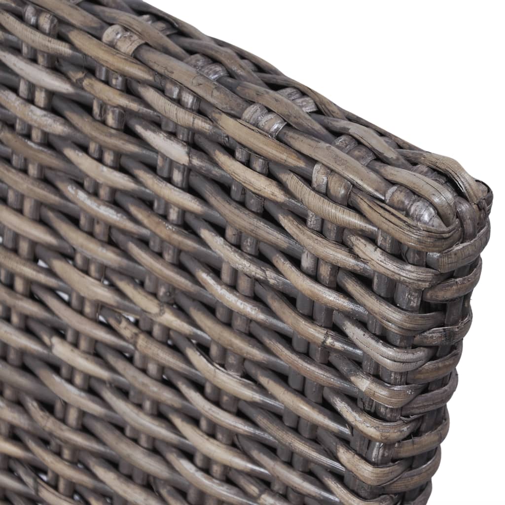 vidaXL Scaune de bucătărie, 4 buc., maro, ratan Kubu & lemn de mango